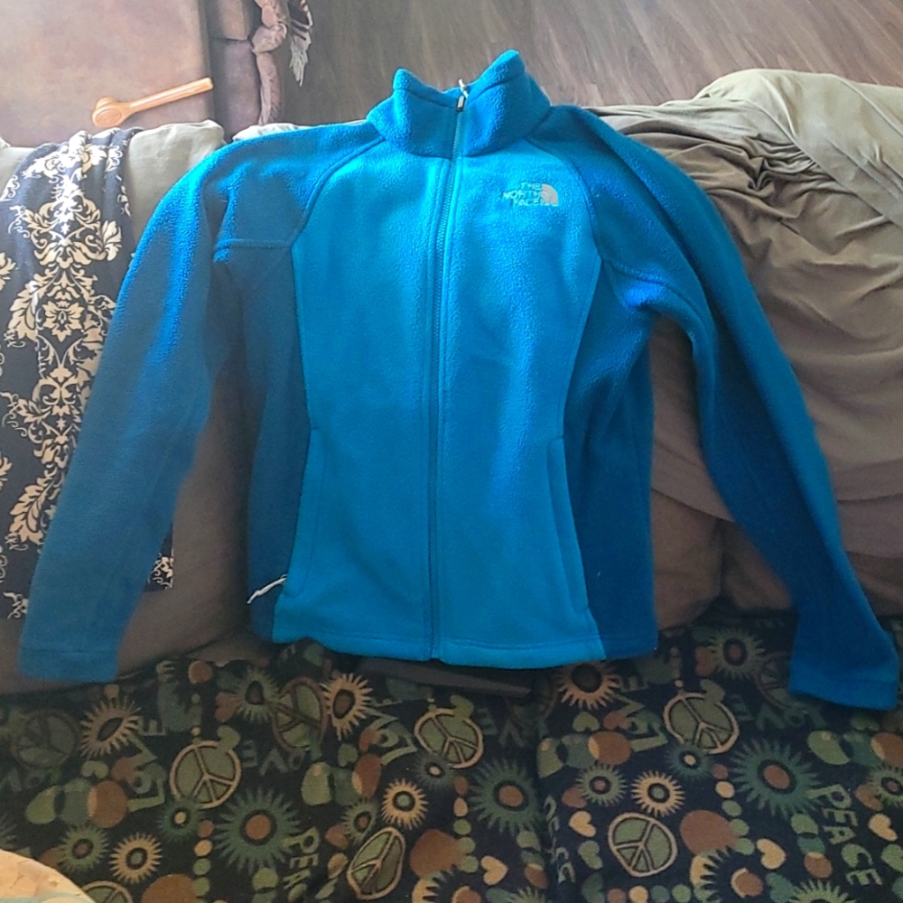 The North Face xs blue zip-up jacket